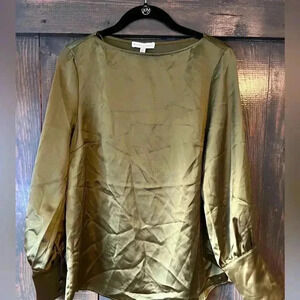NWT Satin Long Sleeve Blouse‎ Size S C14